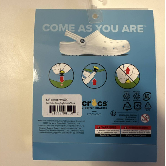 Crocs Uniquely You Kids Unisex Young Boy Cartoons Jibbitz Shoe Charms, 5-Pack - Picture 6 of 6